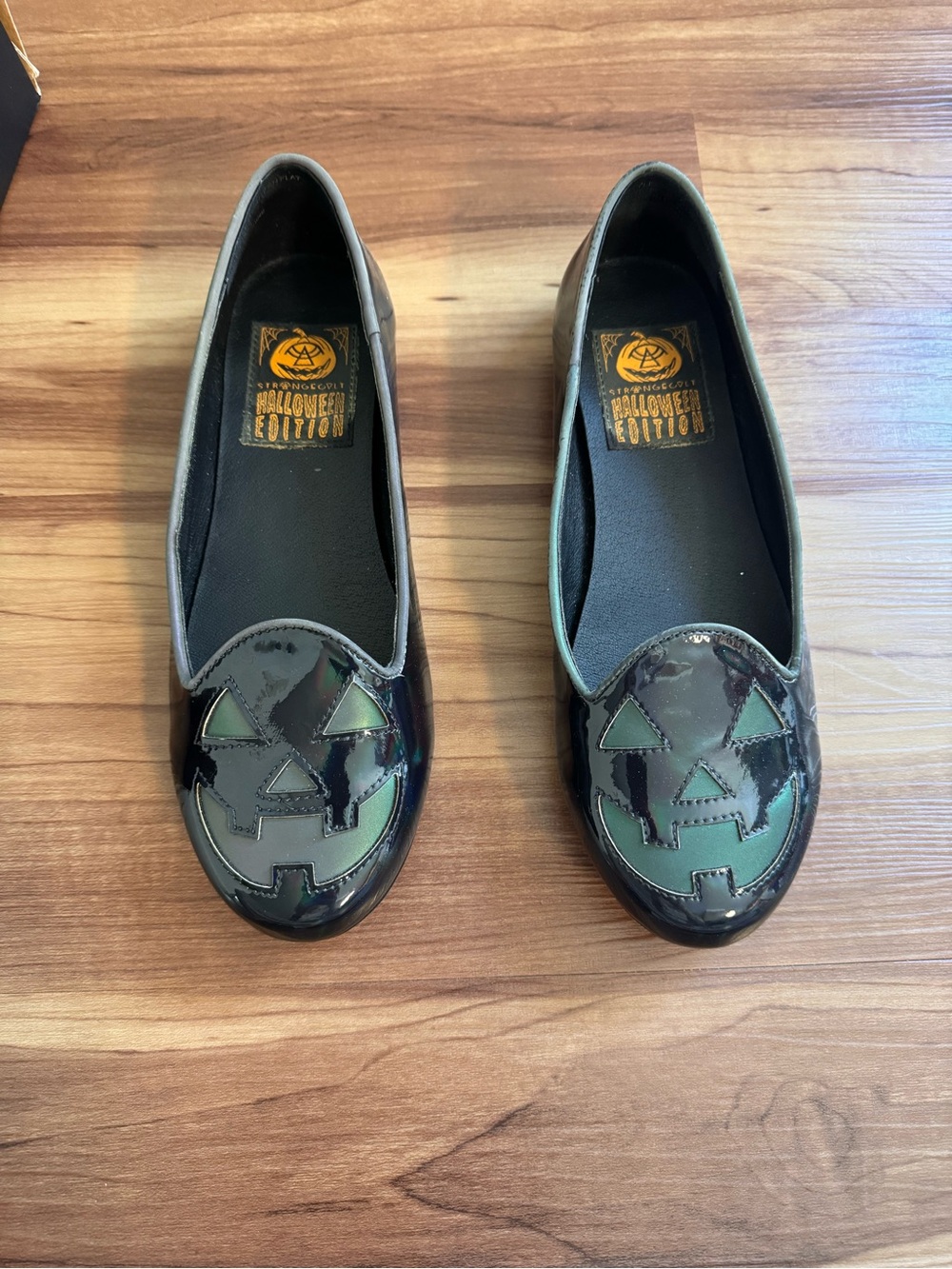 Halloween Edition Black and Green Patent Slip-On Flats